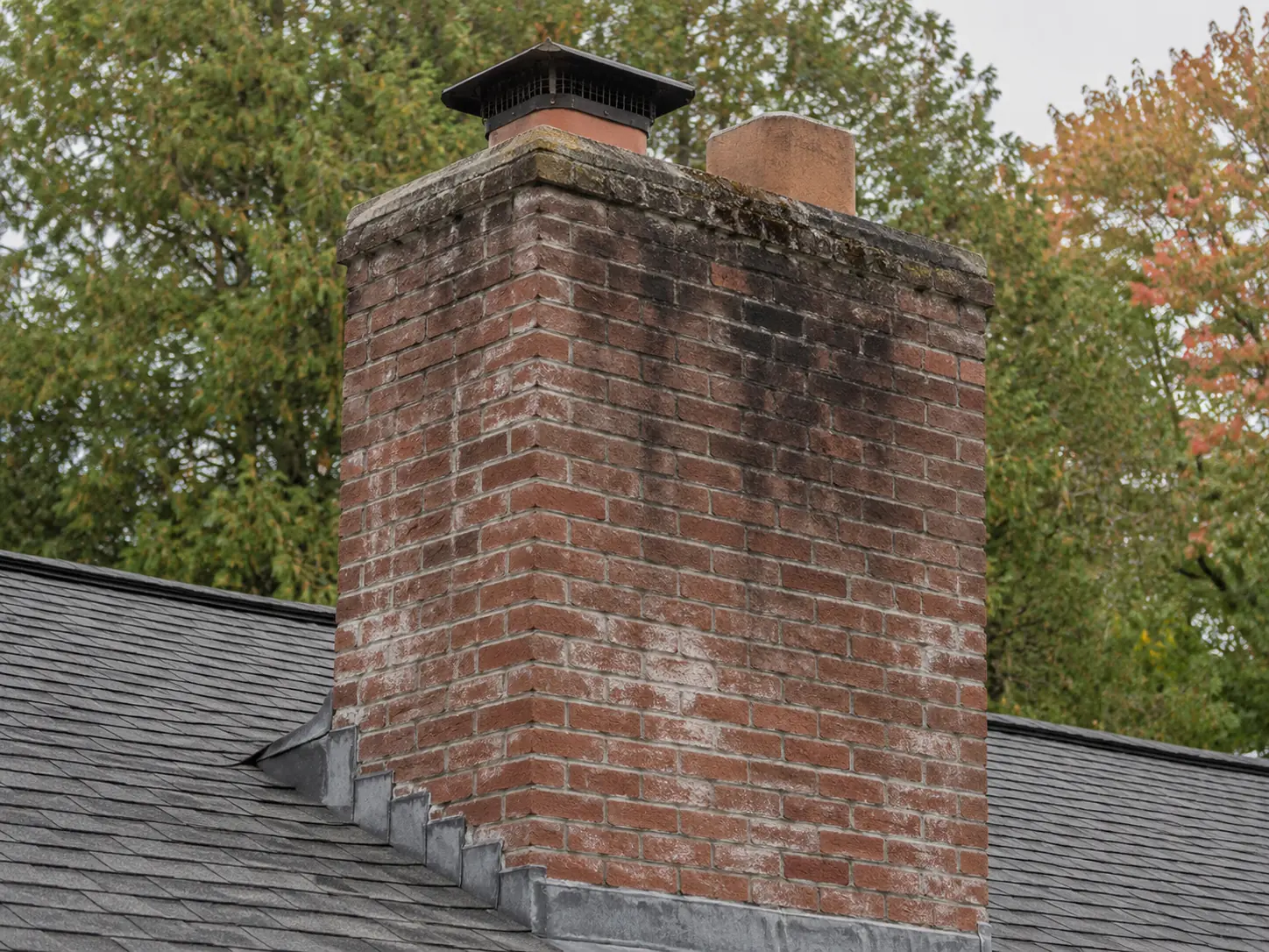 Chimney brickwork before restoration