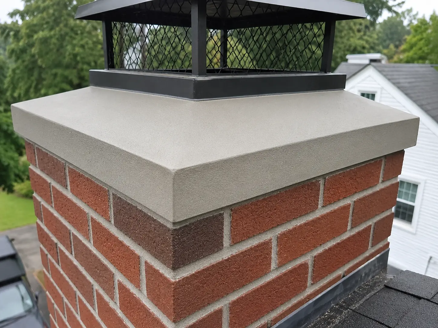 New chimney cap closeup