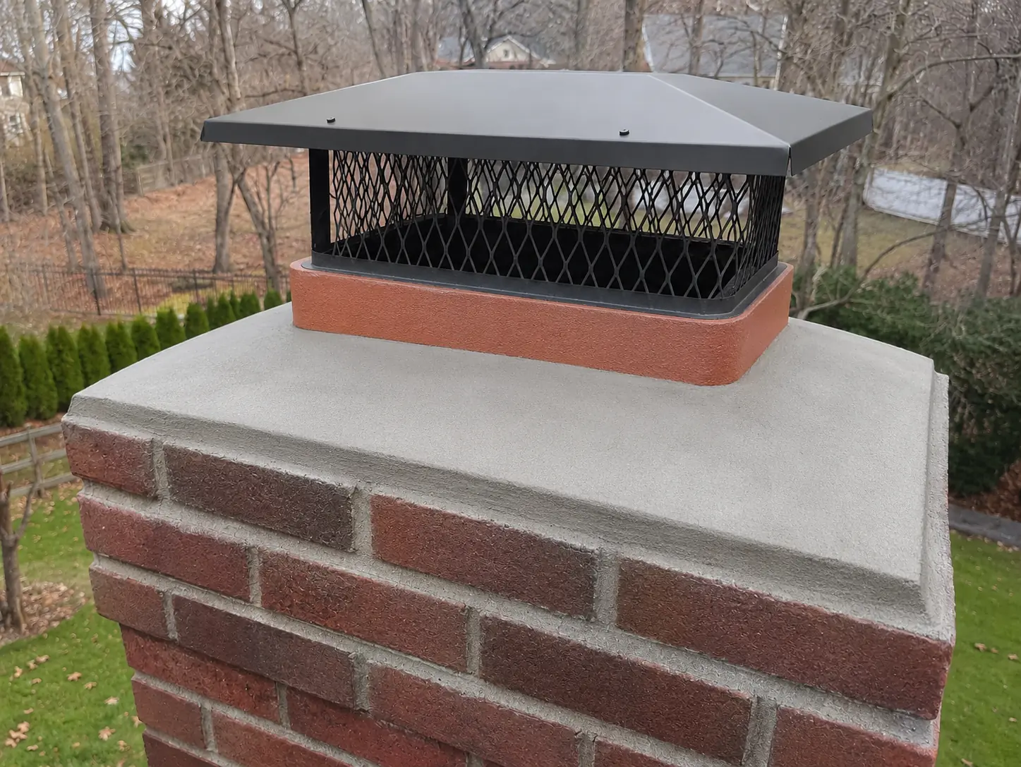 Chimney top after professional repair