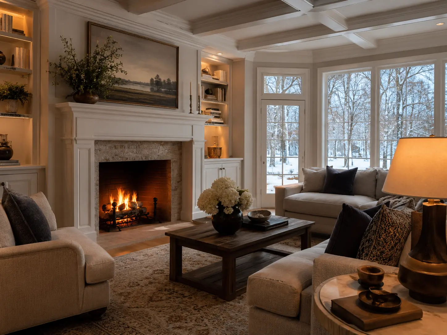 Connecticut home fireplace interior