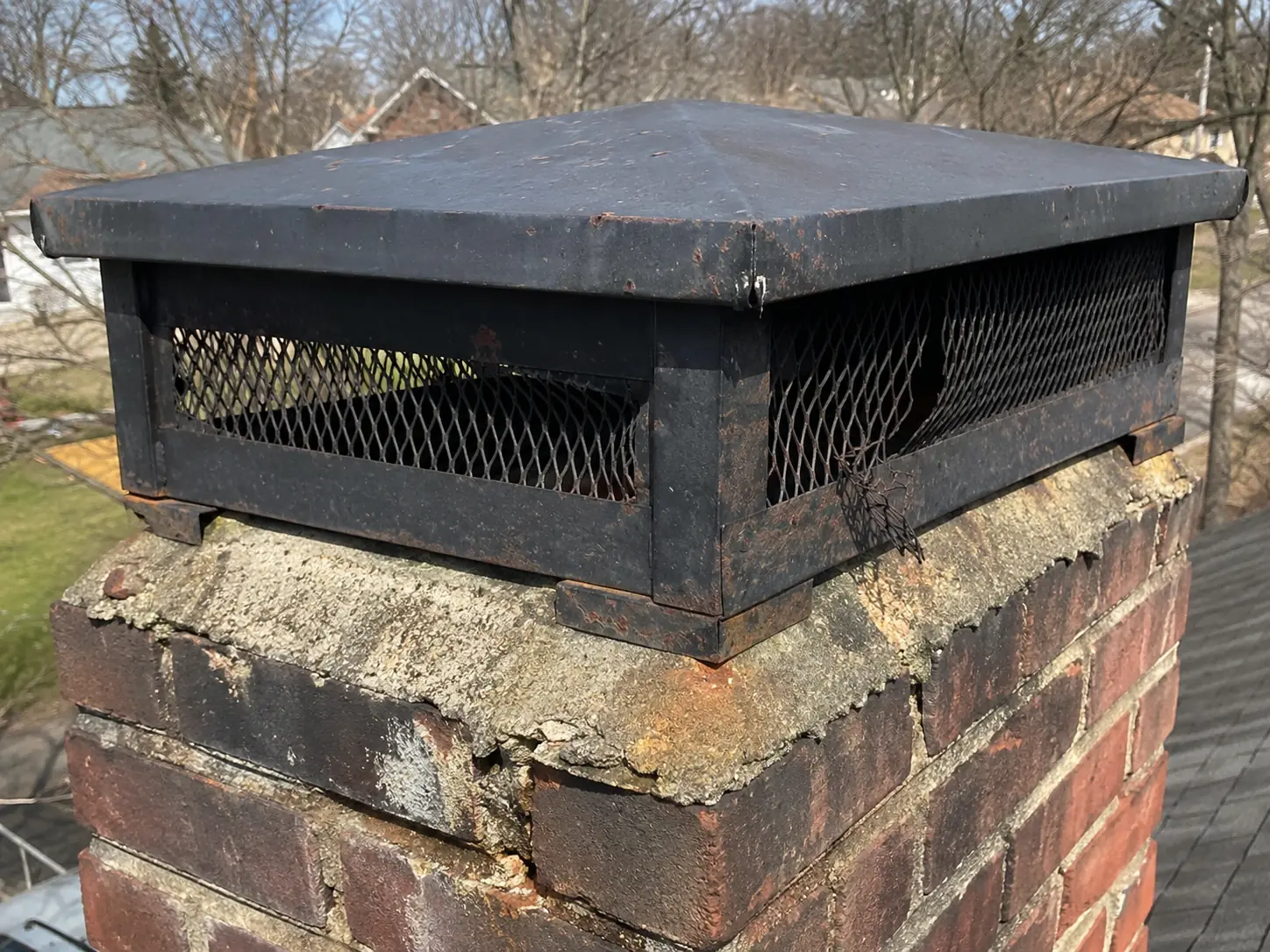 Old chimney cap before replacement