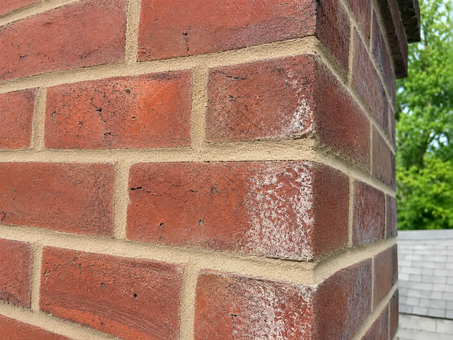 Chimney restored after water damage repair